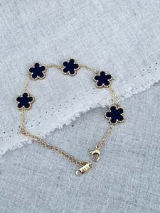 TWIGG JEWELLERY Clover Bracelet Black/Gold