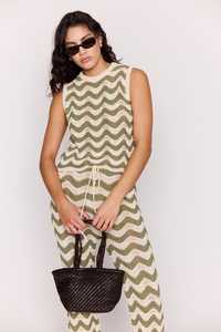 Mink Pink: MINK PINK Clio Crochet Top Olive/Cream