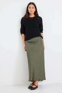 RE:UNION LABEL Bliss Linen Bias Cut Khaki