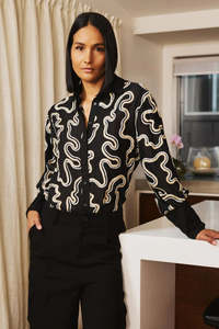 Et Alia: ET ALIA Cecilia Shirt Midnight Waves