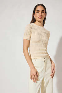 MON RENN Vega Knit Top Cream