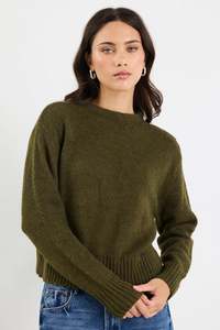 By Rosa: BY ROSA Huddle High Neck Khaki Knit