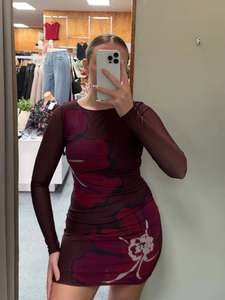 Mon Renn: MON RENN Lima Mini Dress Cherry Floral