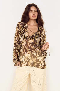 Mink Pink: MINK PINK Vega Chiffon Blouse Floral