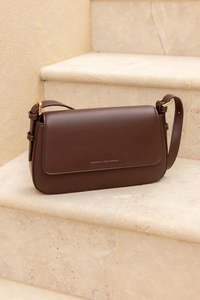 AMONG THE BRAVE Date Night Dark Coffee Pu Leather Shoulder Bag