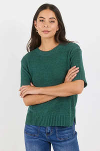 BY ROSA Loveable Petrol Tape Yarn Knit Tee