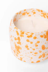 Hayz Homewares: HAYZ HOMEWARES Orange Splash Glazed Ceramic Soy Candle