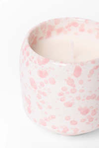 HAYZ HOMEWARES Pink Splash Glazed Ceramic Soy Candle