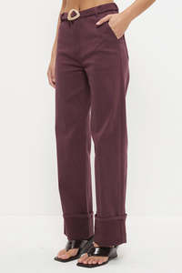 MON RENN Hart Cuff Jean Dusty Plum