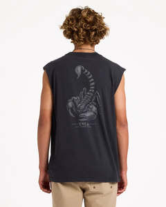 Rvca: RVCA Scorpo Muscle Singlet Washed Black