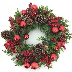 Wreaths Garlands And Flora: Red Bauble Wreath
