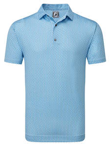 Footjoy: 2024 FootJoy Men's Shell Foulard Lisle Polo - Blue Sky