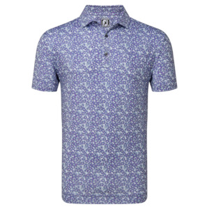 Footjoy: 2024 FootJoy Men's Primrose Print Lisle Polo - Thistle