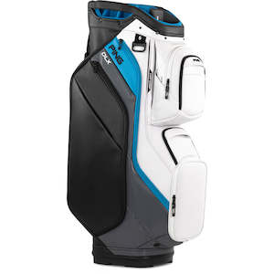 Golf Bags: 2025 Ping DLX Cart Bag - White/Dark Grey/Blue
