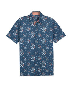 Puma Clothing: 2024 Puma Men's Pique Heirloom Polo - Ocean Tropic