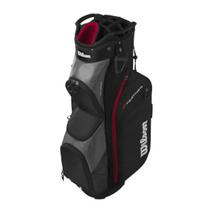 Golf Bags: 2025 Wilson Feather Cart Stand Bag - Black/Red