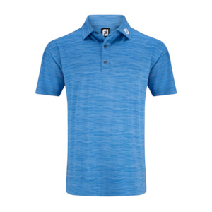 Footjoy: 2025 FootJoy Men's Jacquard Wave Polo - Blue