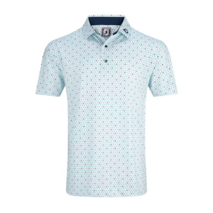 2025 FootJoy Men's Flying Wasp Polo - White / Emerald / Navy