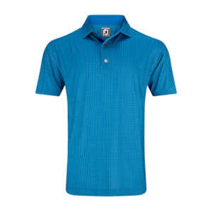 Footjoy: 2025 FootJoy Men's Leaf Print Polo - Emerald / Blue