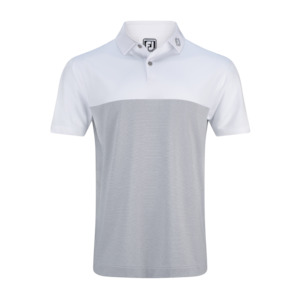 2025 FootJoy Men's Lisle Tonal Block Polo - White