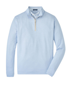 2025 Peter Millar Men's Albatross Cotton Blend Pique Quarter Zip - Angelite