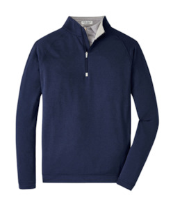 2025 Peter Millar Men's Beaumont Performance 1/4 Zip Pullover - Navy