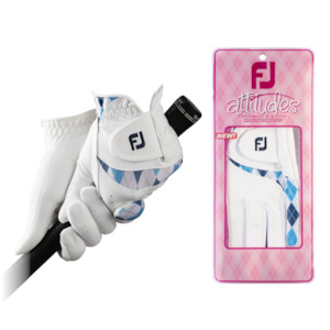 Footjoy: 2023 FootJoy Women's Attitude Fashion Glove Pair - White/Blue