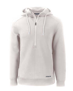 Mens Apparel: 2025 Cutter & Buck Men's Roam Eco Half Zip Hoodie - Solitaire
