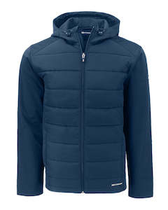 2025 Cutter & Buck Men's Evoke Eco Hybrid Hooded Jacket - Navy