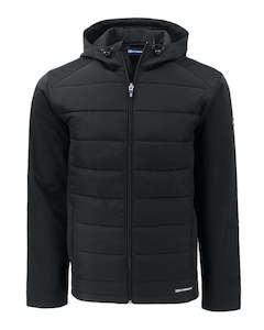 2025 Cutter & Buck Men's Evoke Eco Hybrid Hooded Jacket - Black