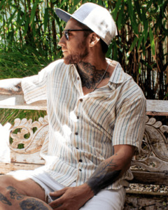 Short Sleeve Shirts: AMBE Short Sleeve Shirt Mykonos