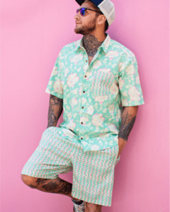 PADMA Short Sleeve Shirt Neon Bloom