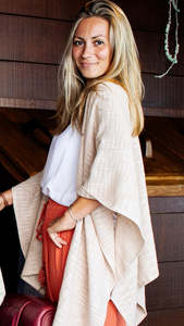 Womens Tops: KOKO Bamboo-Cotton Drape Cream