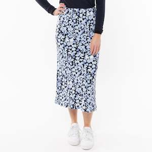 Leila Luca: Milan Bias Cut Skirt - True Blue (LL2642-16)