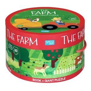 Sassi: Sassi Book and Giant Puzzle - The Farm /  30 pcs