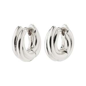 Edea Recycled Chunky Huggie Hoops - Silver Plated