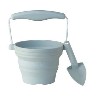 Scrunch Seedling pot + Trowel - Duckegg Blue
