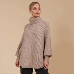 Isle Of Mine: Miru Poncho - Taupe / OS