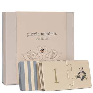 Puzzles Books: Cardboard Numbers Puzzle - Beige