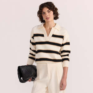 Staple The Label: Hudson Polo Jumper - Cream/Black