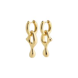 Pilgrim Jewellery: Wave Recycled Earrings - Gold Plated