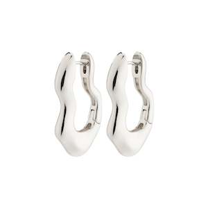 Wave Recycled Wavy Earrings - Silver Plated