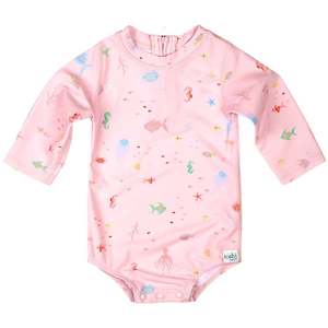 L/S Swim Onesie - Coral
