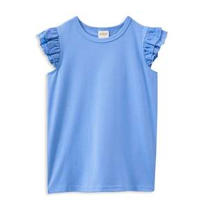 Milky: Blue Broderie Frill Tee