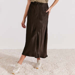 Irena Bias Midi Skirt - Dark Olive