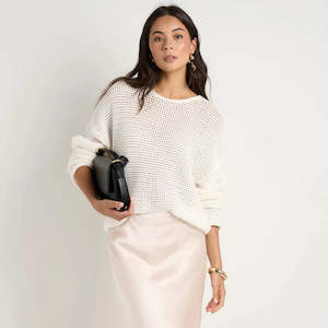 Dawn Ivory Crochet Knit Jumper