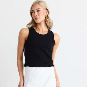 Cobble Black Rib Cutaway Tank