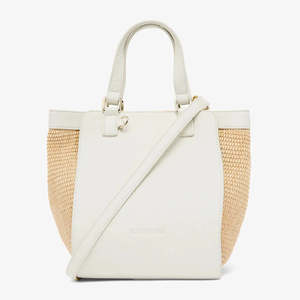 Tote Bags: Carnegie Tote - Chalk / Natural Weave