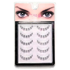 Eye: HuaJianDuo Transparent Band False Eyelashes 5 Pair – Little Devil Born-Natural Style | Full Strip Lash |