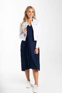 best sellers: PQ Collection | White Frayed Denim Jacket